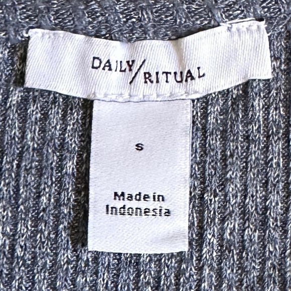 Daily Ritual Tiered Slate Blue Stretch Jersey Knit Maxi Dress Size S - Picture 7 of 9